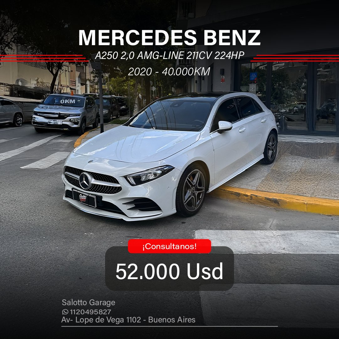 MERCEDES BENZ A250 2,0 AMG-LINE 211CV 224HP