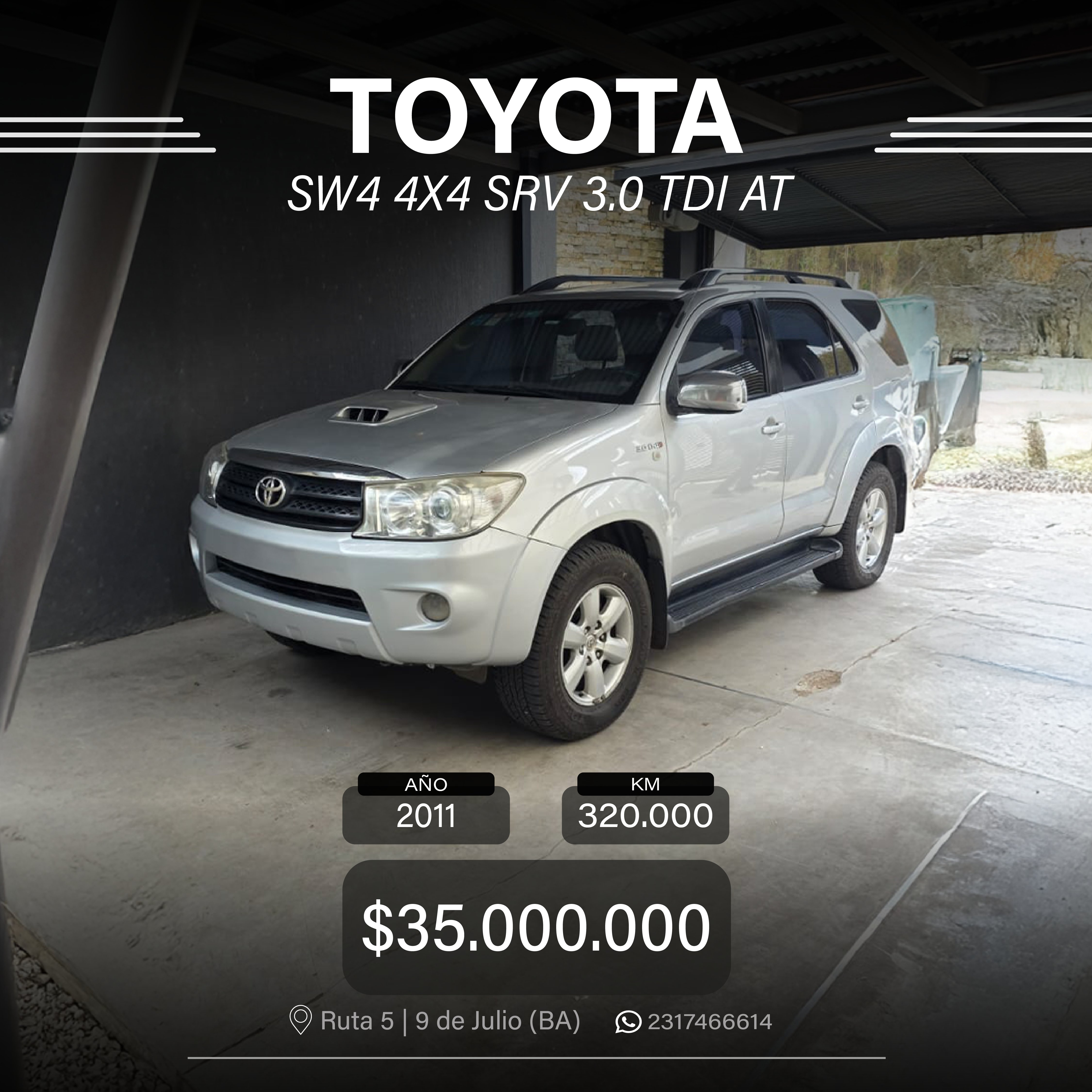 TOYOTA HILUX SW4 4X4 SRV 3.0 TDI AT