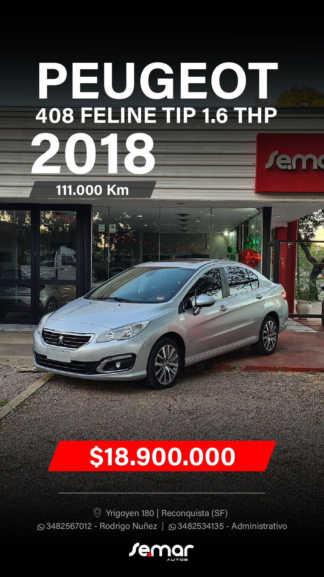 Miniatura 3 de PEUGEOT 408 FELINE TIP 1.6 THP 2018