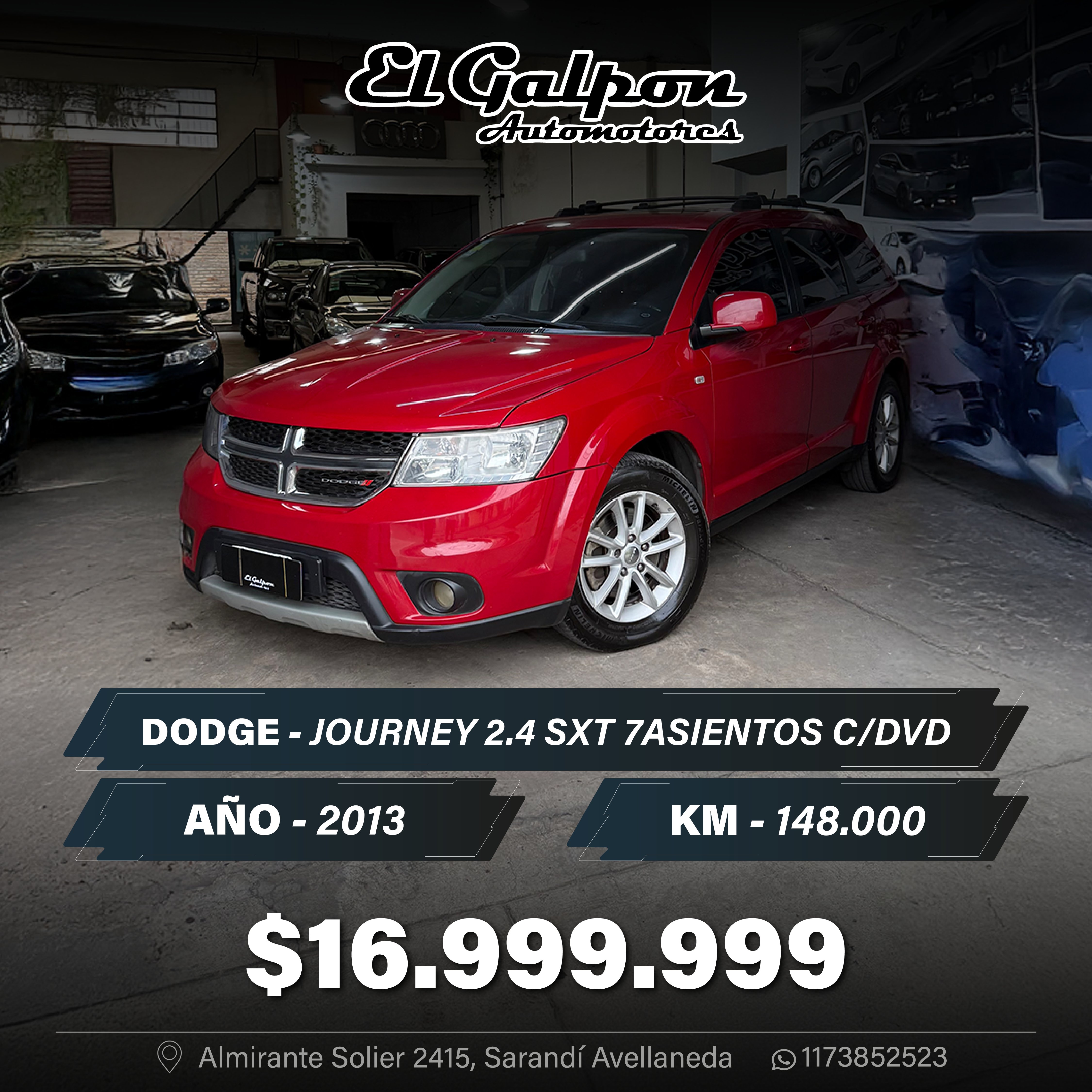 DODGE JOURNEY 2.4 SXT 7ASIENTOS C/DVD