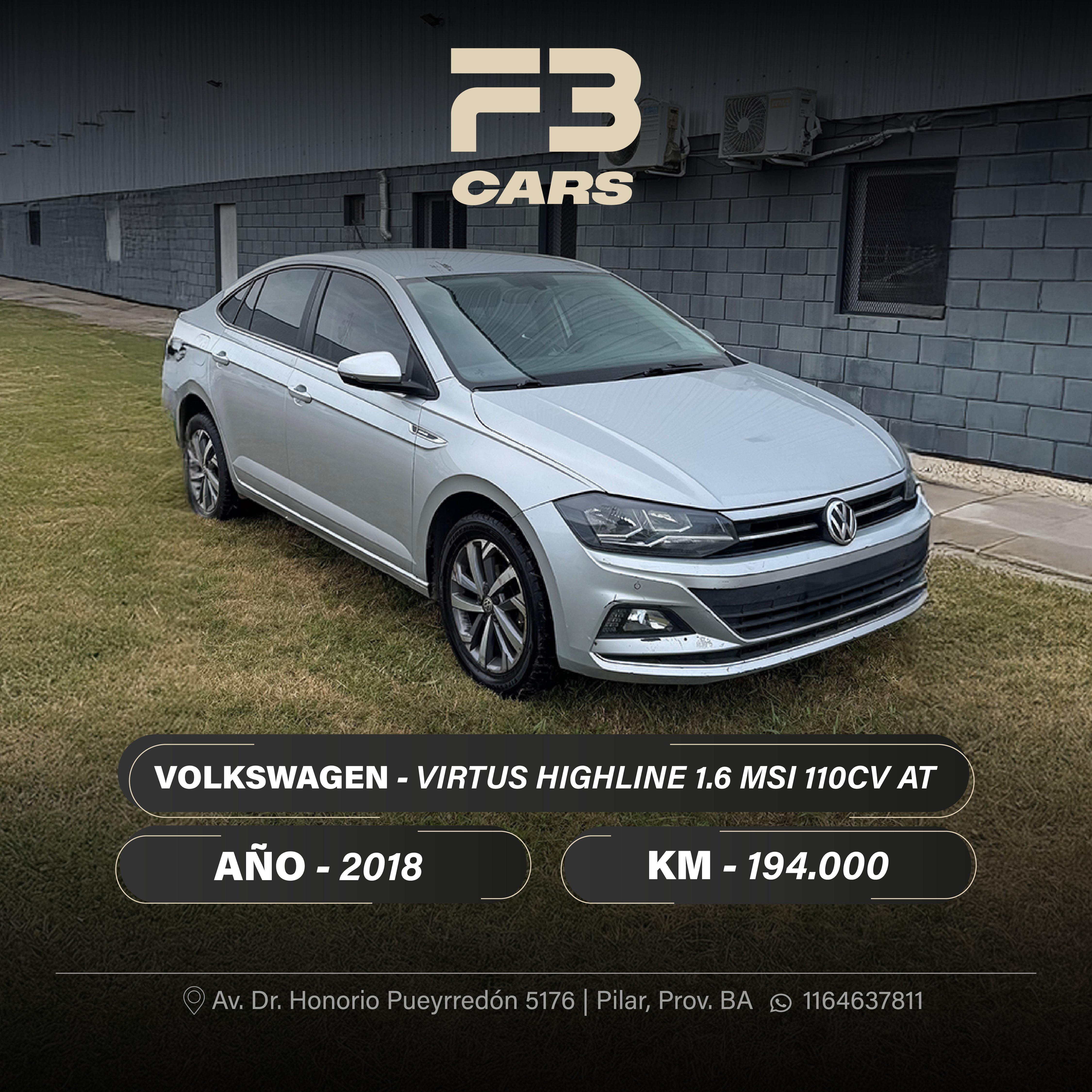 VOLKSWAGEN VIRTUS HIGLINE 1.6 MSI 110CV AT