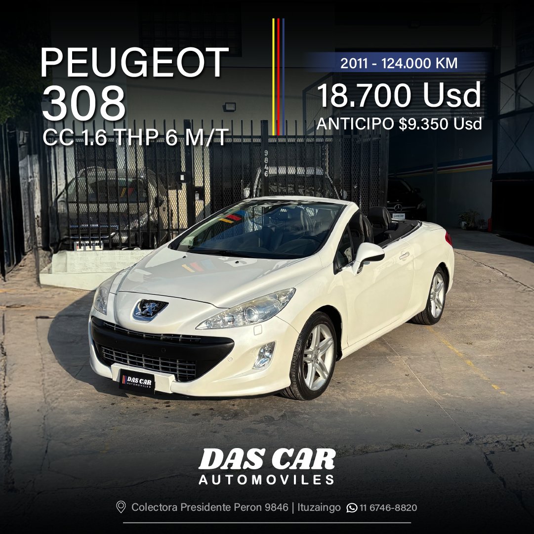 PEUGEOT 308 CC 1.6 THP 6 M/T