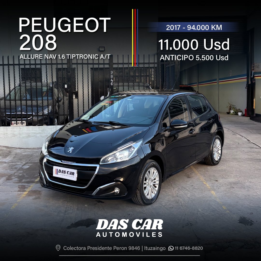 PEUGEOT 208 ALLURE NAV 1.6 TIPTRONIC A/T
