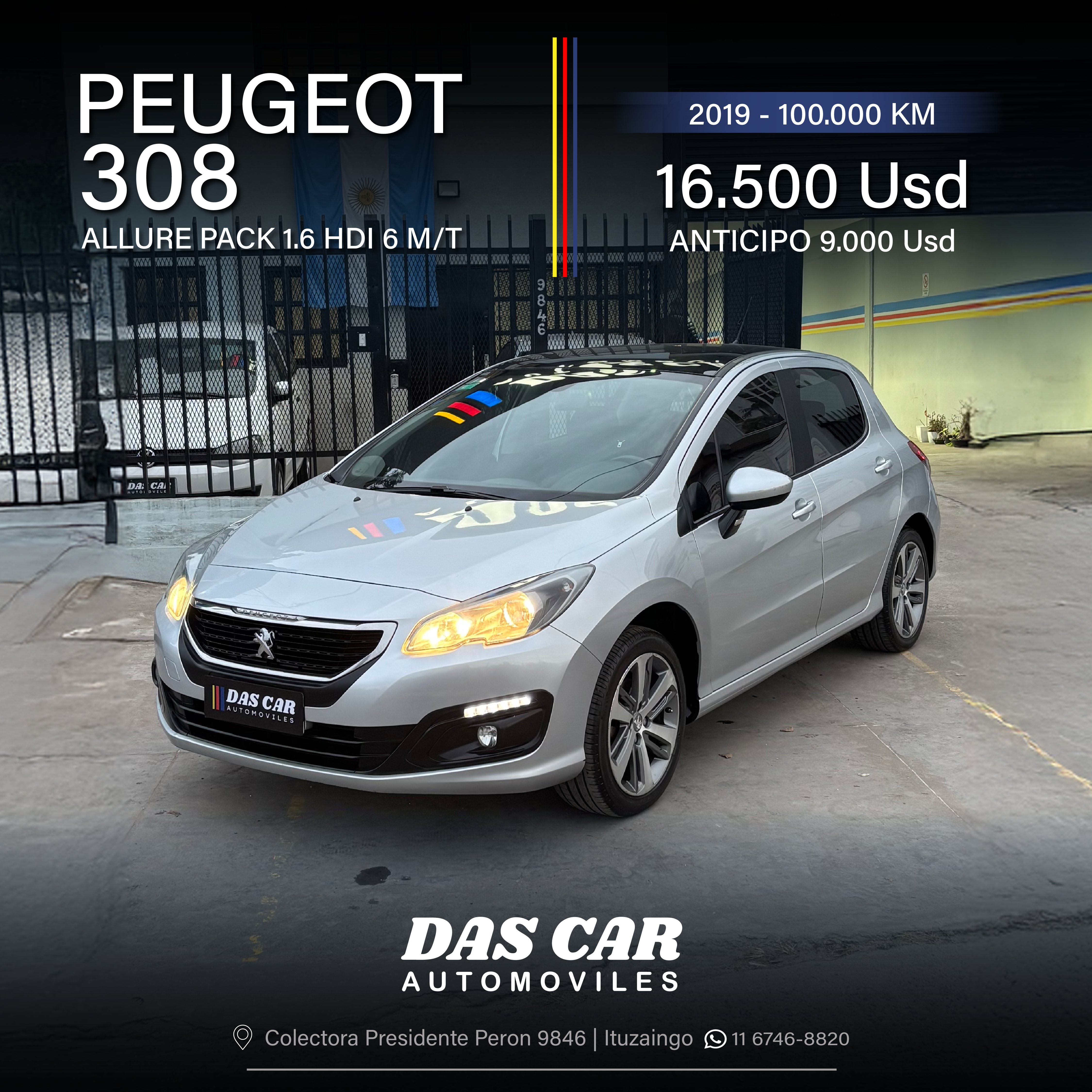 PEUGEOT 308 ALLURE PACK 1.6 HDI 6 M/T