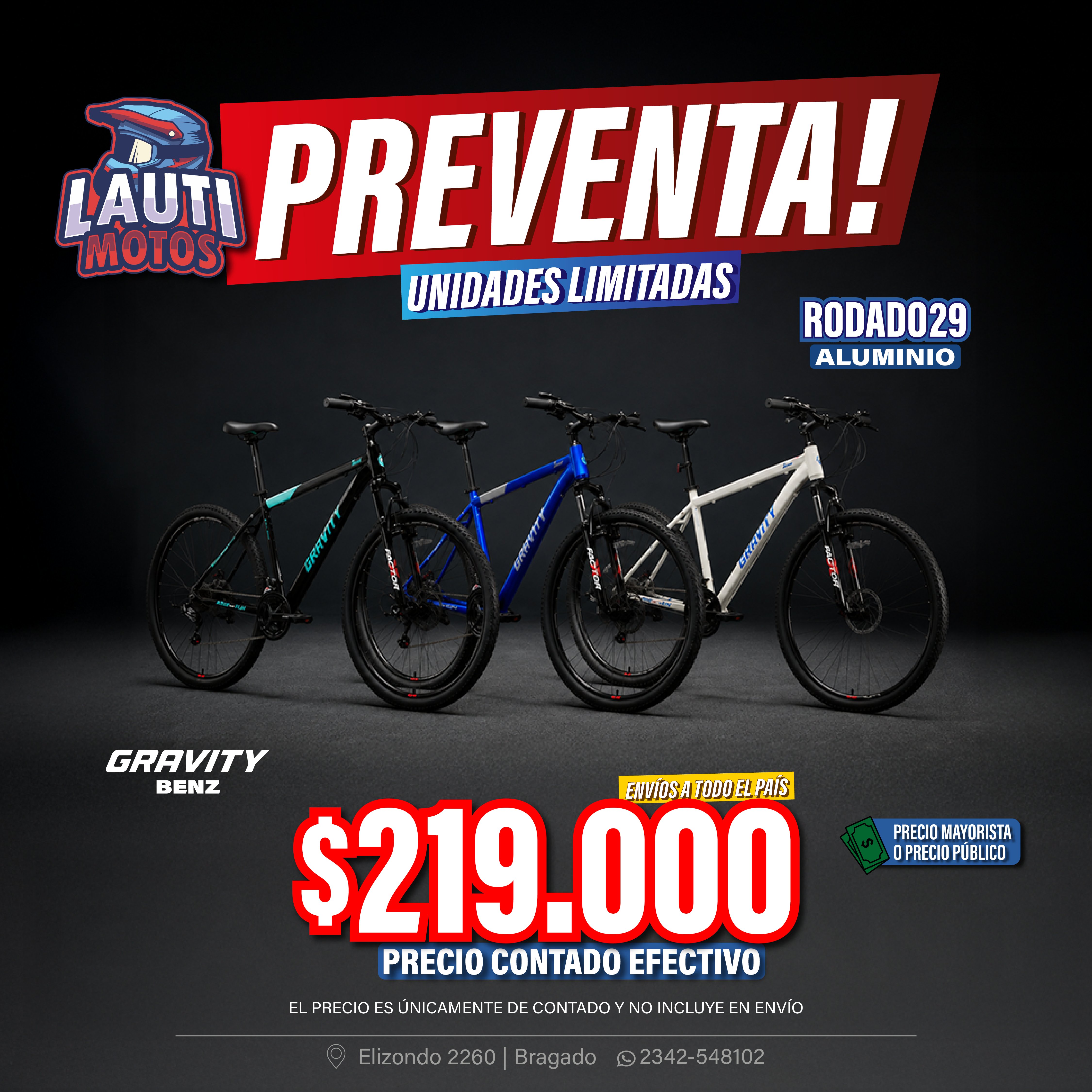 BICICLETA GRAVITY BENZ RODADO 29