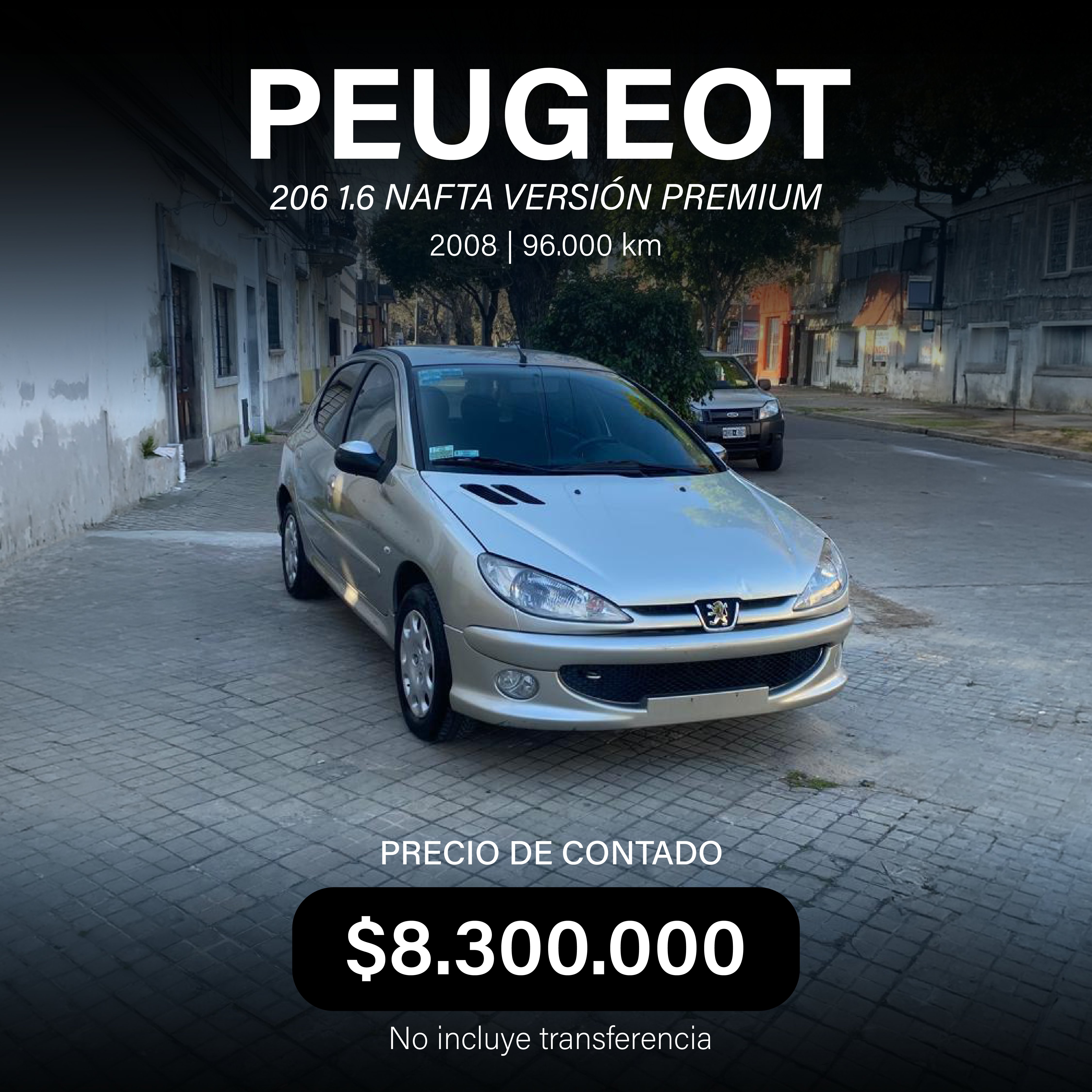 PEUGEOT 206 1.6 NAFTA  VERSIÓN PREMIUM
